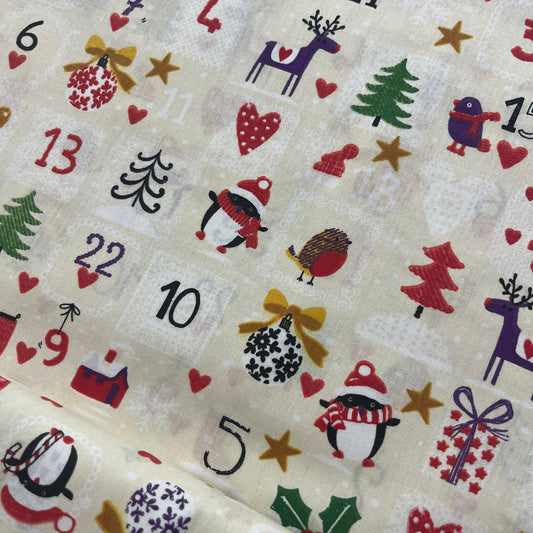 Popeline 100 % Coton Mytissus® - Calendrier de l’Avant Noël Tissu Coton MYTISSUS 