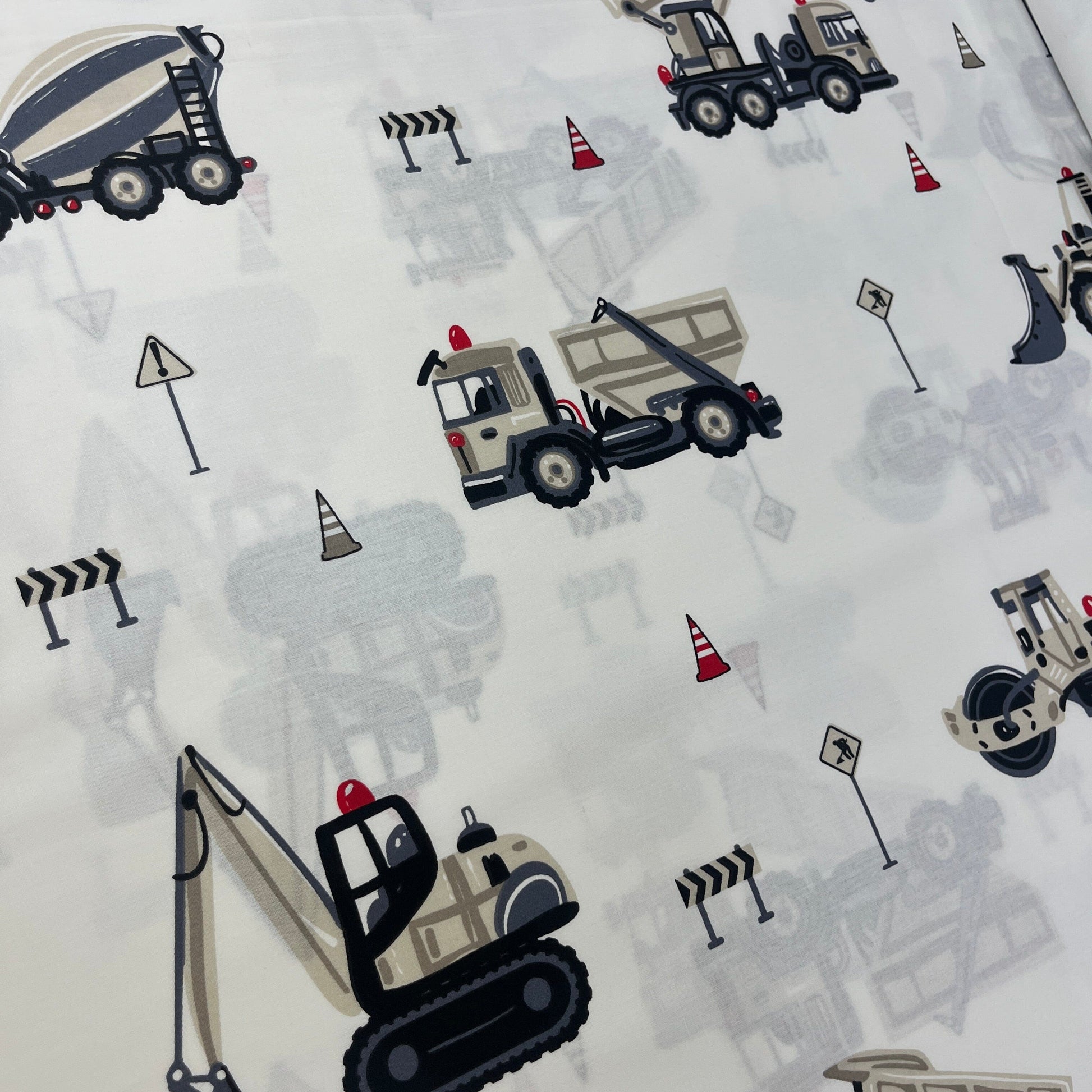 Popeline 100 % Coton Mytissus® - Camions de Chantiers Tissu Coton MYTISSUS 