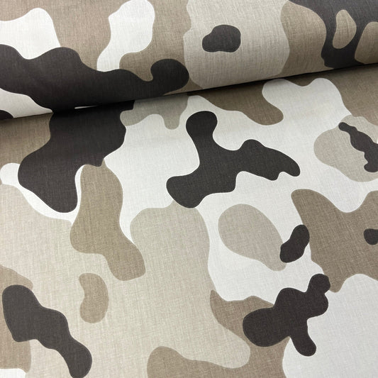 Popeline 100 % Coton Mytissus® - Camouflage Militaire Marron Tissu Coton MYTISSUS 
