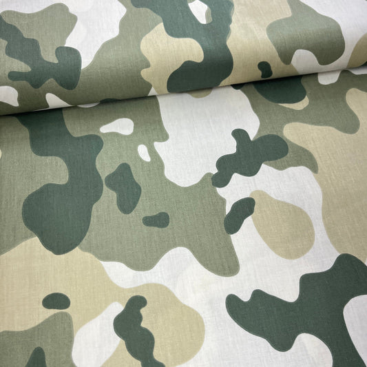 Popeline 100 % Coton Mytissus® - Camouflage Militaire Vert MYTISSUS 