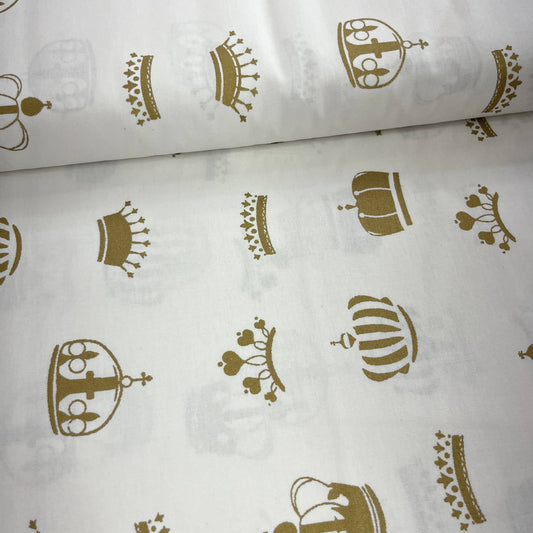 Popeline 100 % Coton Mytissus® - Couronne Roi et Reine Tissu Coton MYTISSUS 