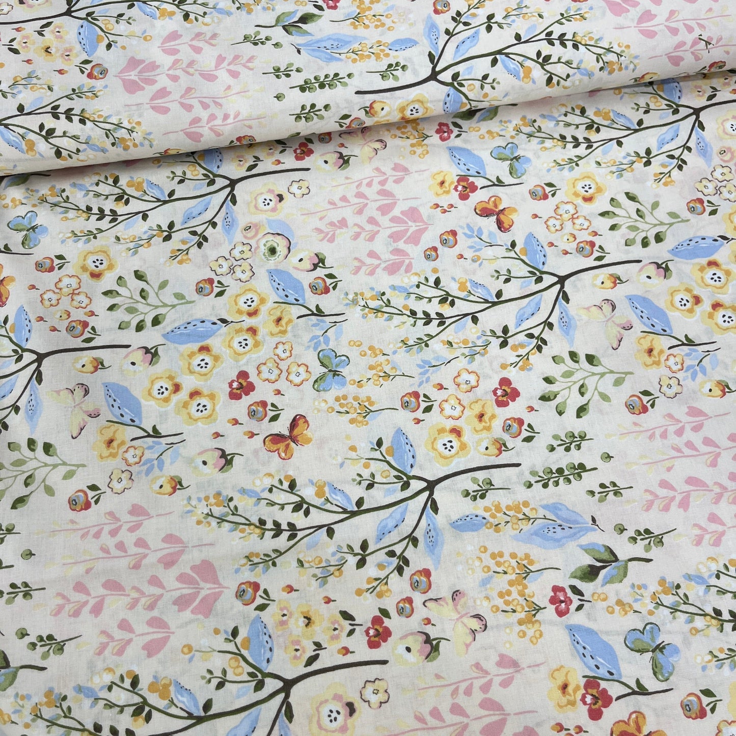 Popeline 100 % Coton Mytissus® - Fleurs Aquarelle Tissu Coton MYTISSUS 