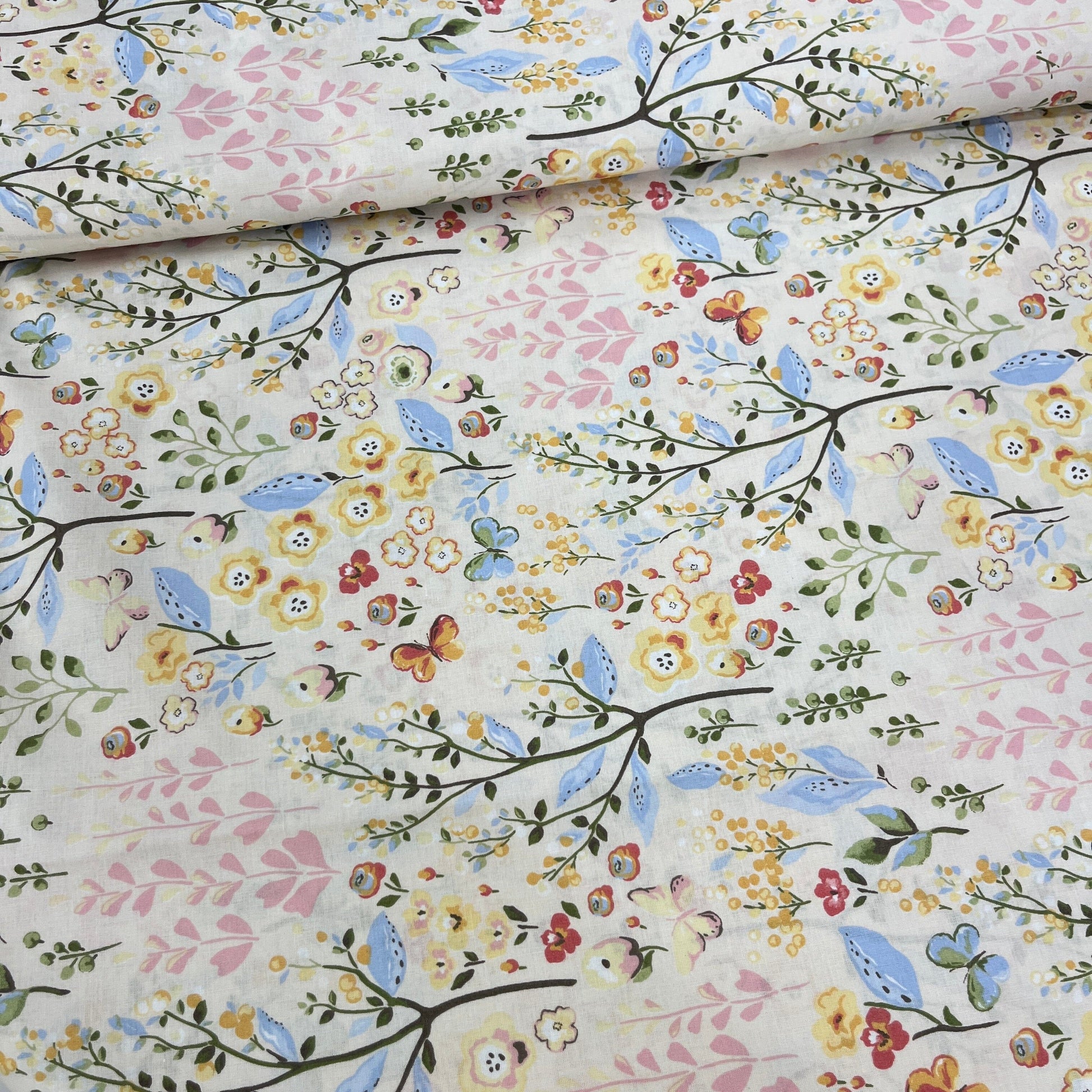Popeline 100 % Coton Mytissus® - Fleurs Aquarelle Tissu Coton MYTISSUS 