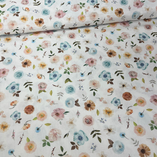 Popeline 100 % Coton Mytissus® - Fleurs Assortis Tissu Coton MYTISSUS 