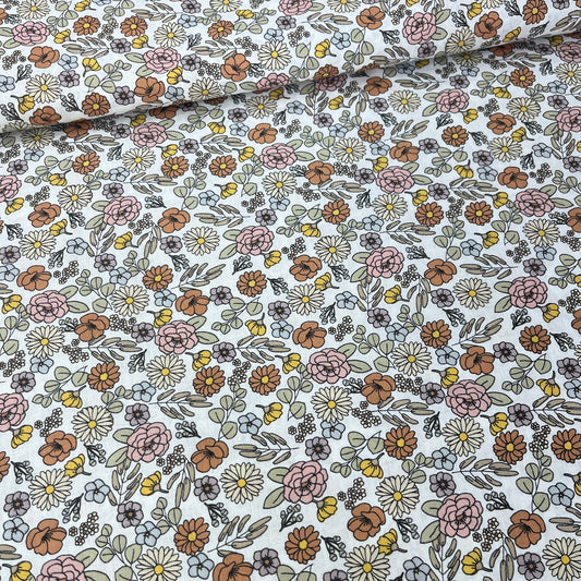 Popeline 100 % Coton Mytissus® - Fleurs Automnales Tissu Coton MYTISSUS 