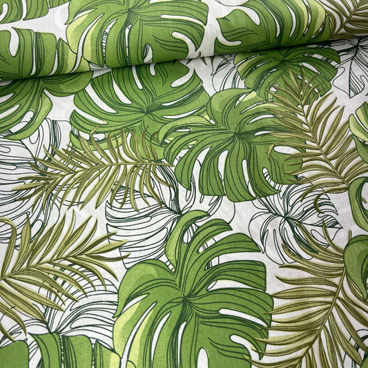 Popeline 100 % Coton Mytissus® - Grandes Feuilles Tissu Coton MYTISSUS 