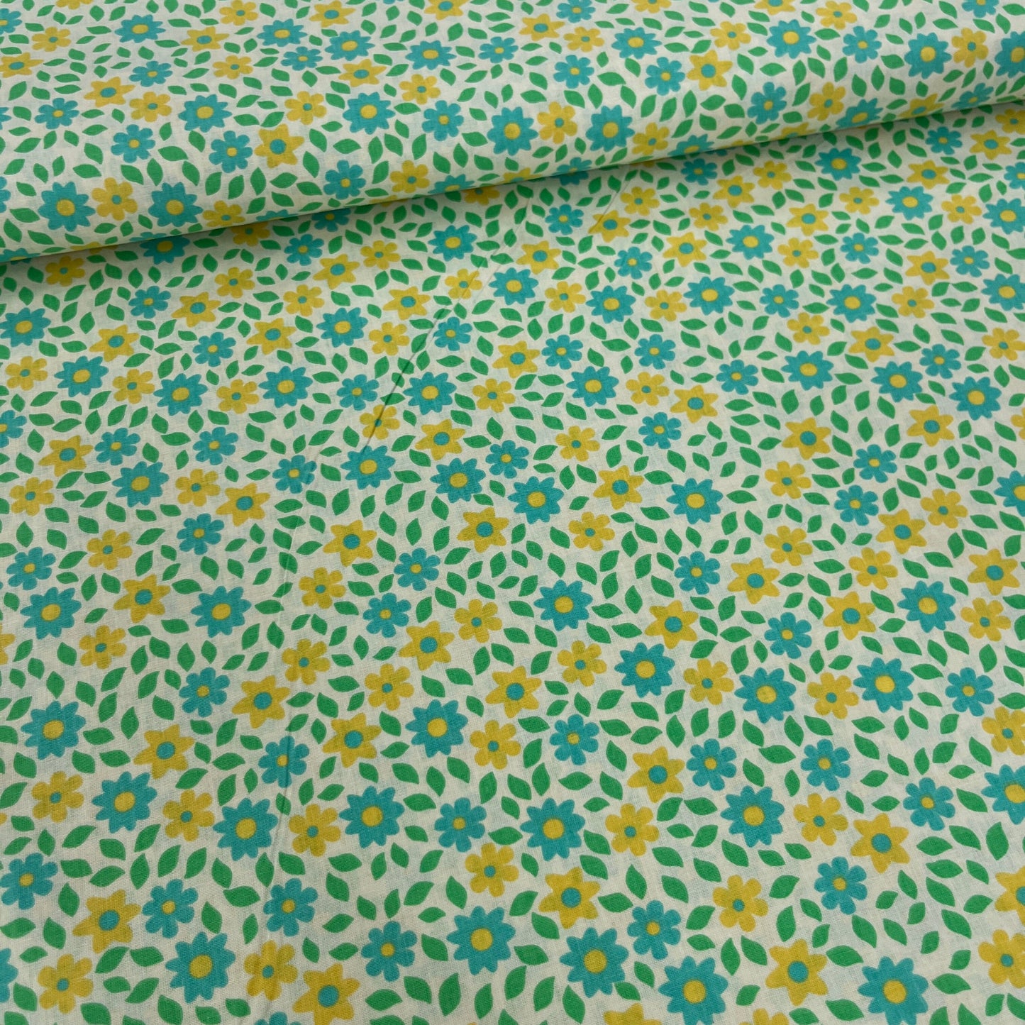 Popeline 100 % Coton Mytissus® - Liberty Jaune Vert Tissu Coton MYTISSUS 
