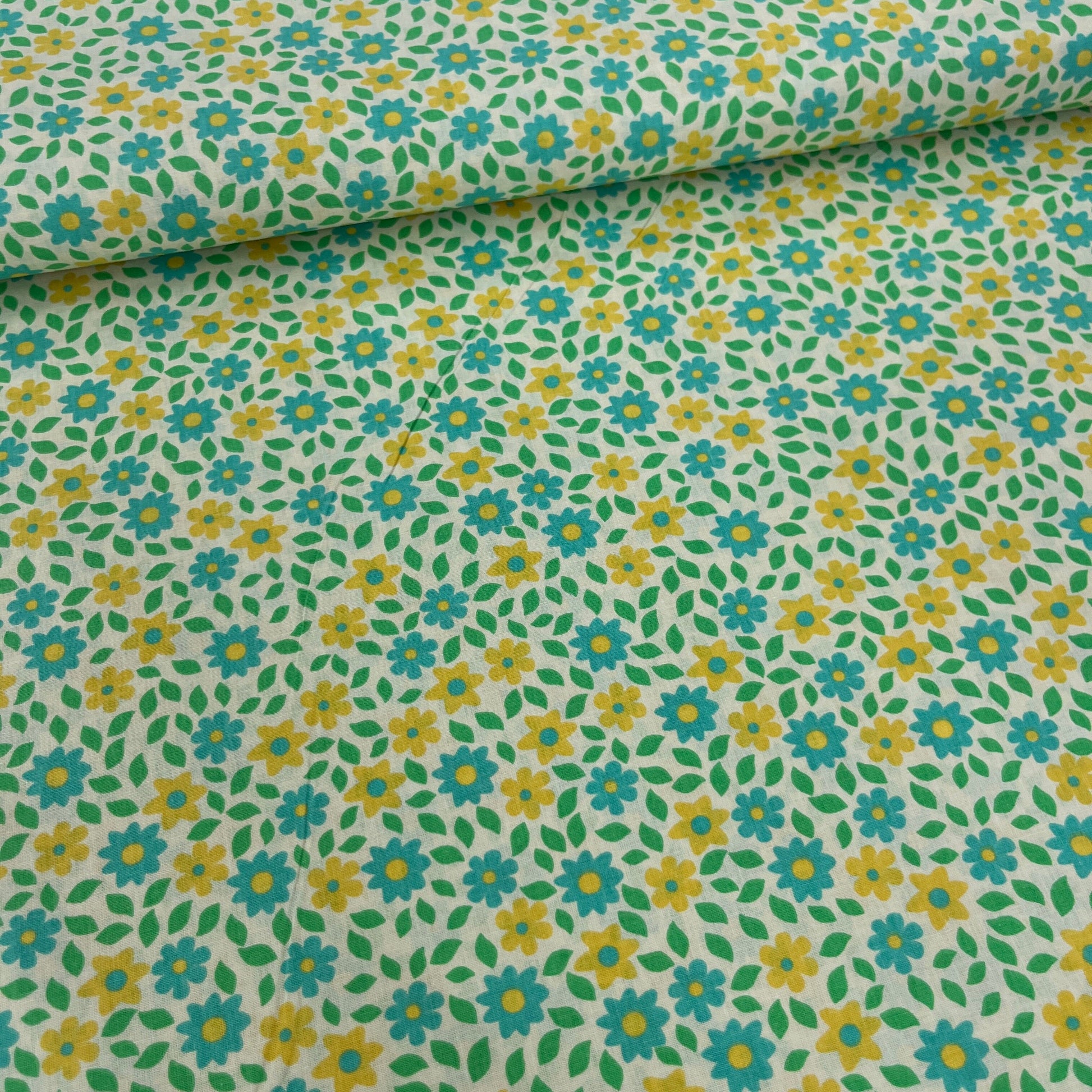 Popeline 100 % Coton Mytissus® - Liberty Jaune Vert Tissu Coton MYTISSUS 