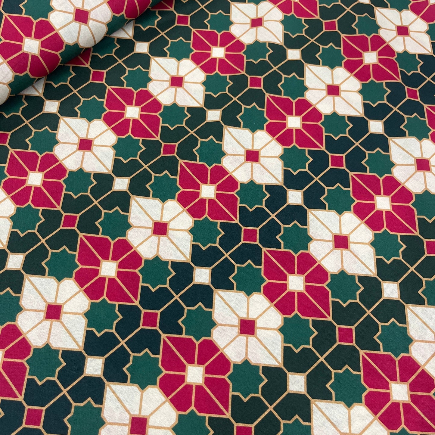 Popeline 100 % Coton Mytissus® - Merry Christmas Céramique Tissu Coton MYTISSUS 