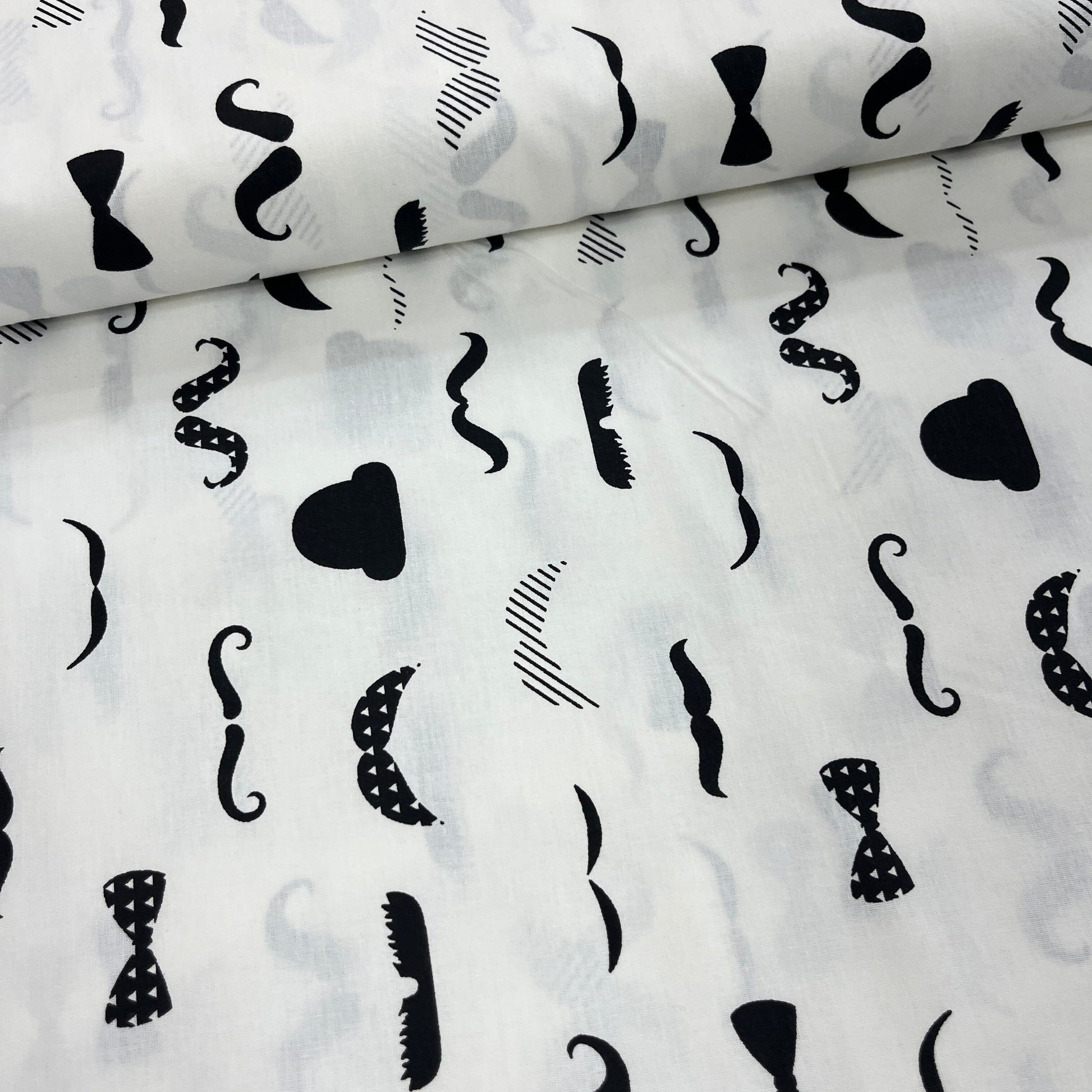 Popeline 100 % Coton Mytissus® - Monsieur Moustache Tissu Coton MYTISSUS 