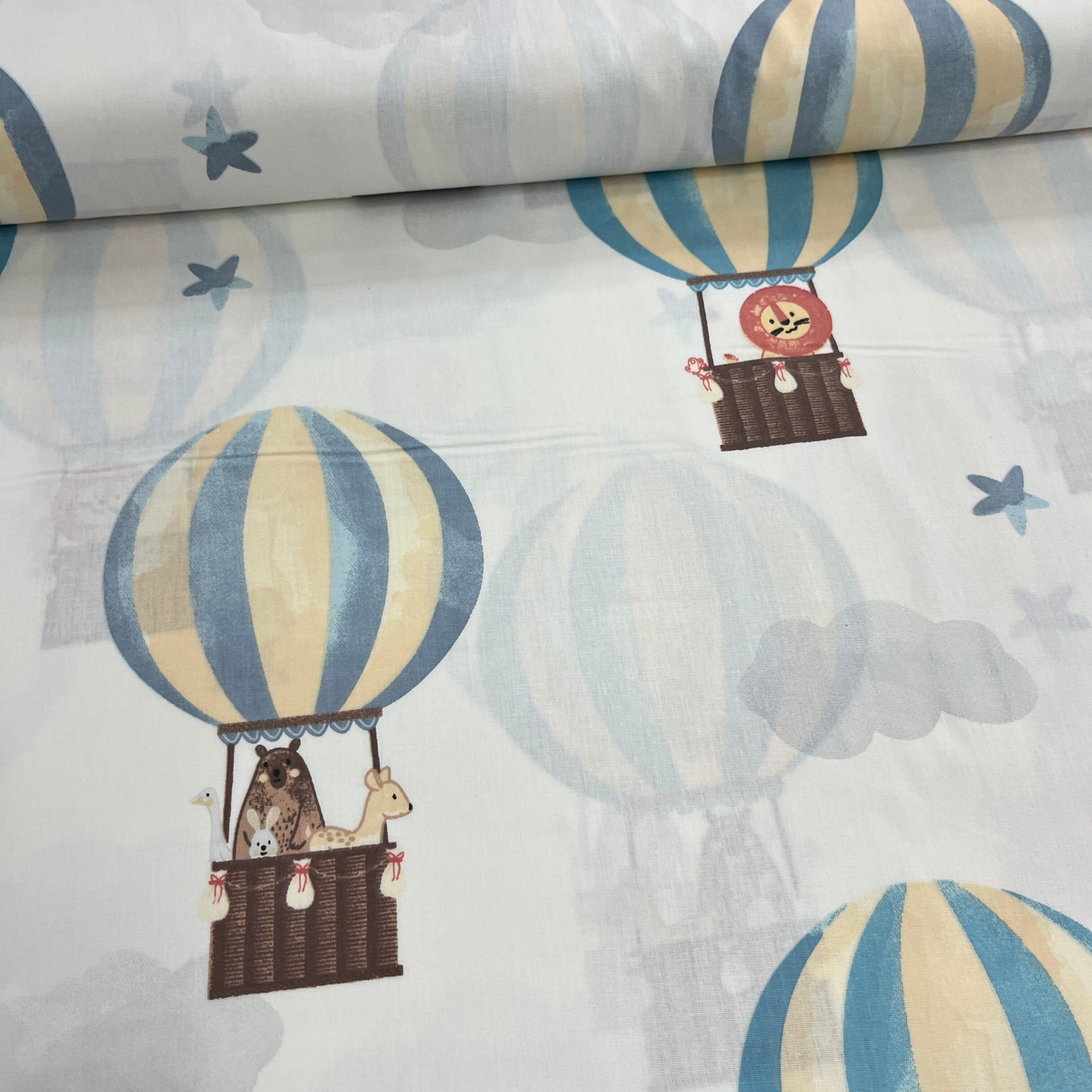 Popeline 100 % Coton Mytissus® - Montgolfières Vintage Tissu Coton MYTISSUS 