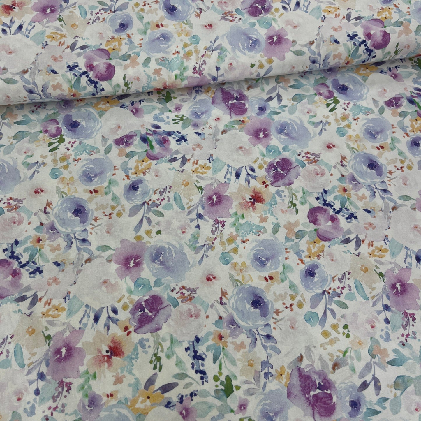Popeline 100 % Coton Mytissus® - Petites Fleurs Aquarelle Tissu Coton MYTISSUS 