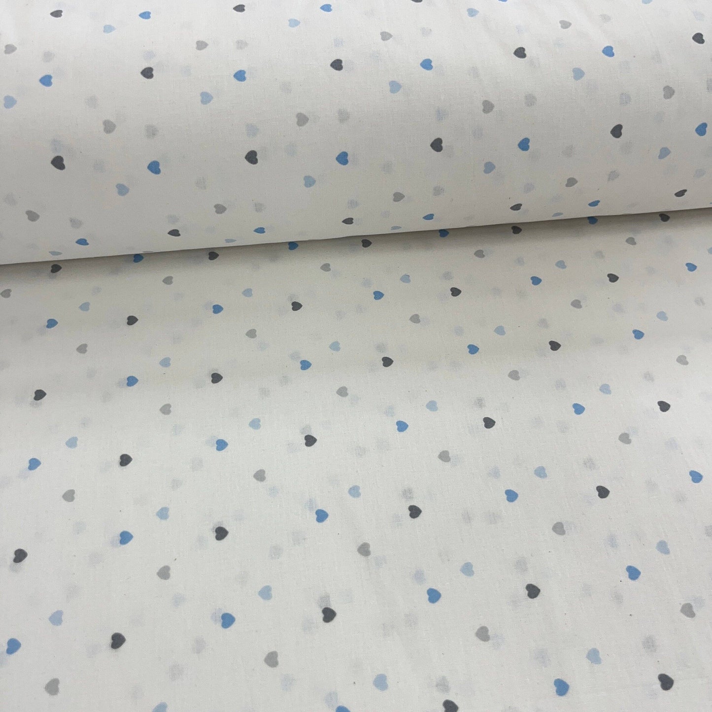 Popeline 100 % Coton Mytissus® - Petits Cœurs Bleus Tissu Coton MYTISSUS 