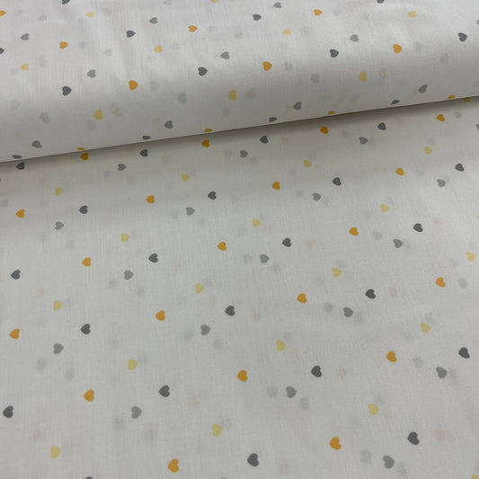 Popeline 100 % Coton Mytissus® - Petits Cœurs Colorés Tissu Coton MYTISSUS 