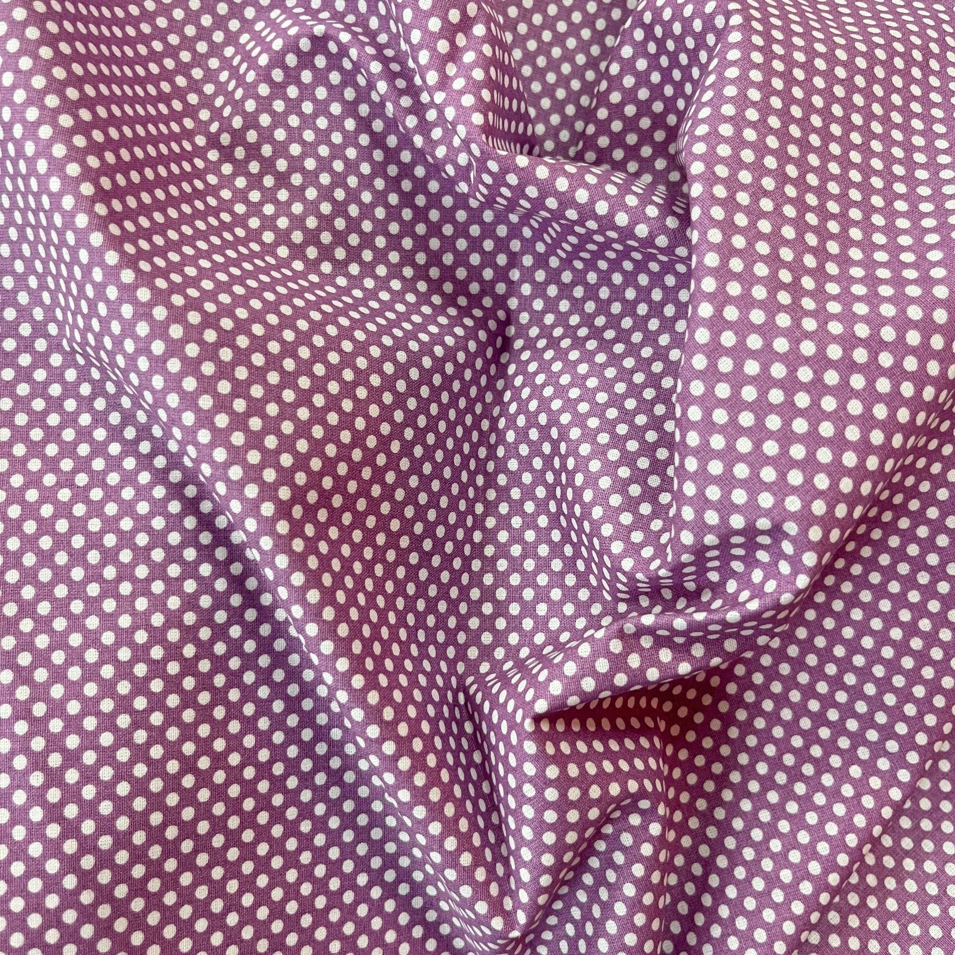 Popeline 100 % Coton Mytissus® - Petits Pois Parme - MYTISSUS