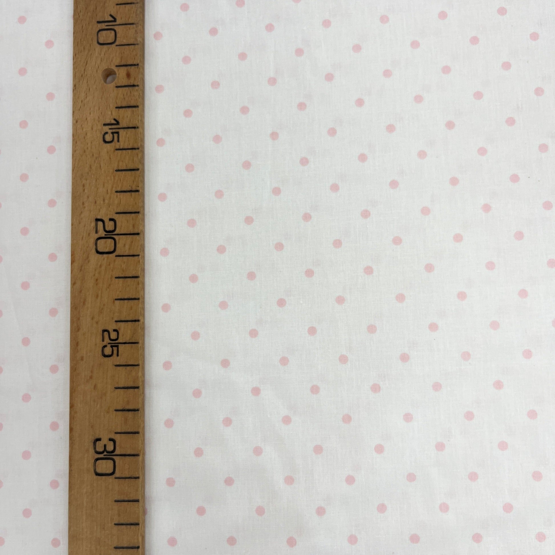 Popeline 100 % Coton Mytissus® - Petits Pois Roses Fond Blanc Tissu Coton MYTISSUS 