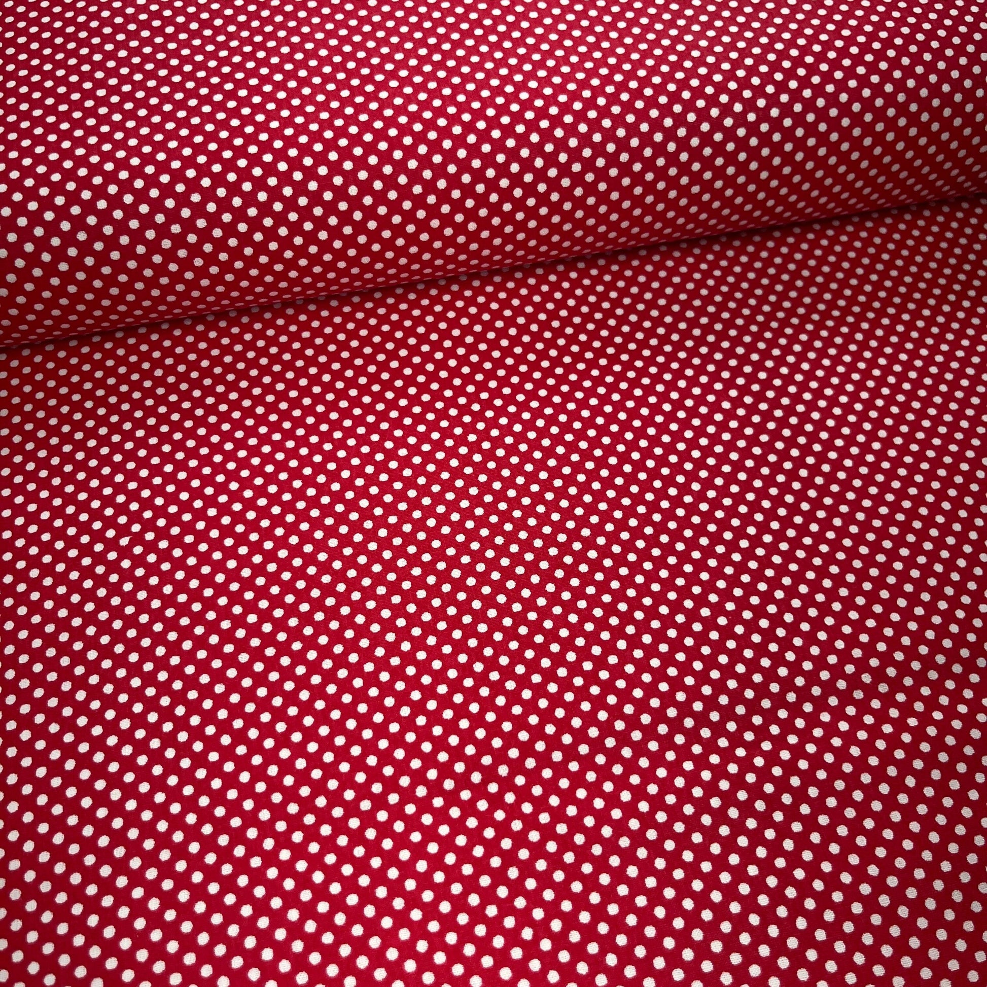 Popeline 100 % Coton Mytissus® - Petits Pois Rouge Tissu Coton MYTISSUS 