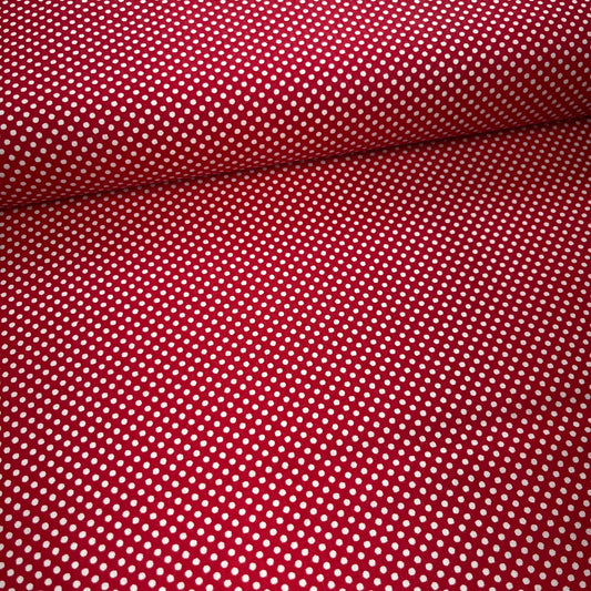 Popeline 100 % Coton Mytissus® - Petits Pois Rouge Tissu Coton MYTISSUS 