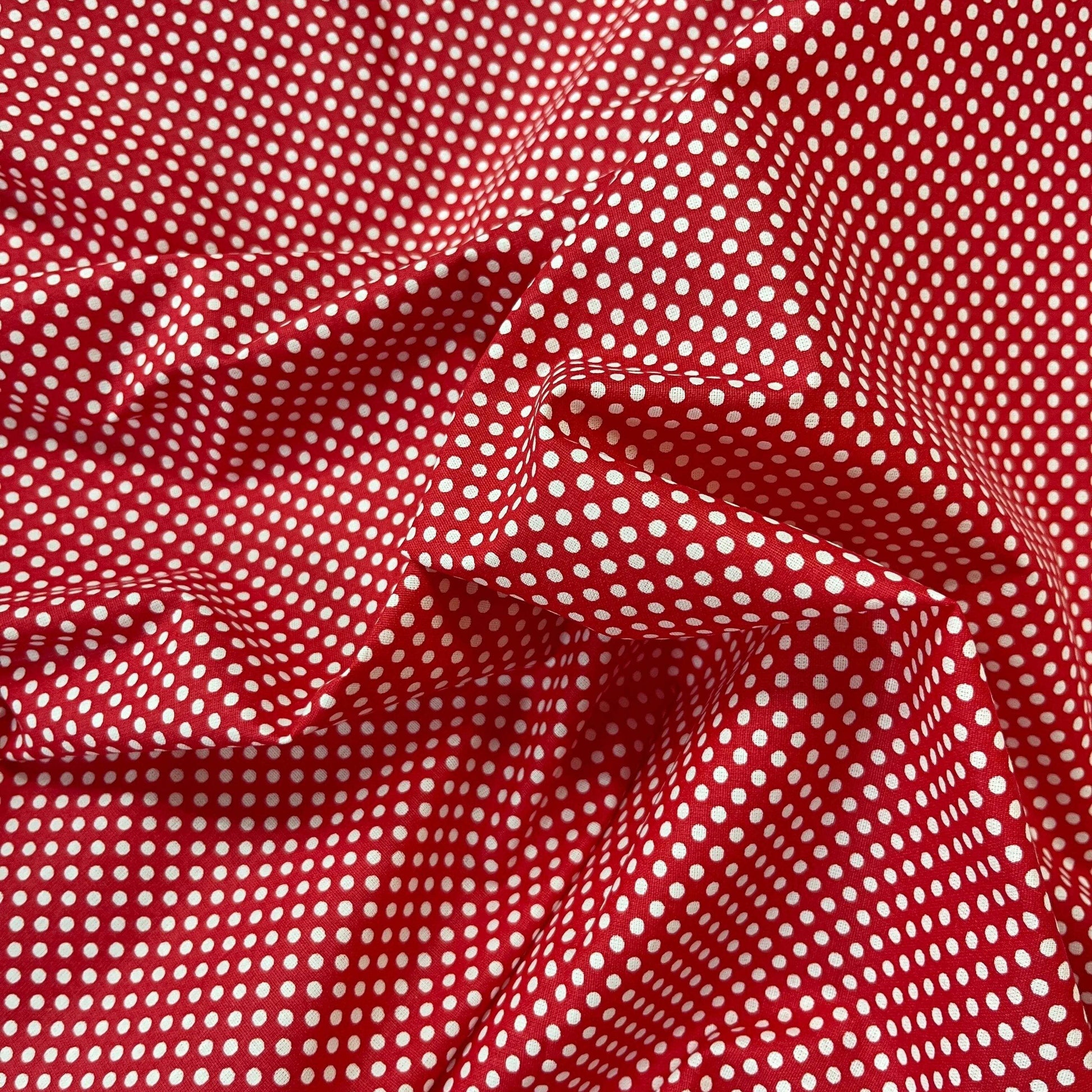 Popeline 100 % Coton Mytissus® - Petits Pois Rouge - MYTISSUS