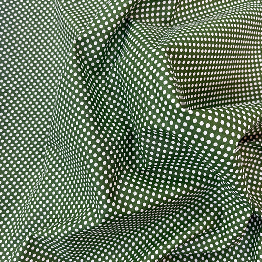 Popeline 100 % Coton Mytissus® - Petits Pois Vert - MYTISSUS