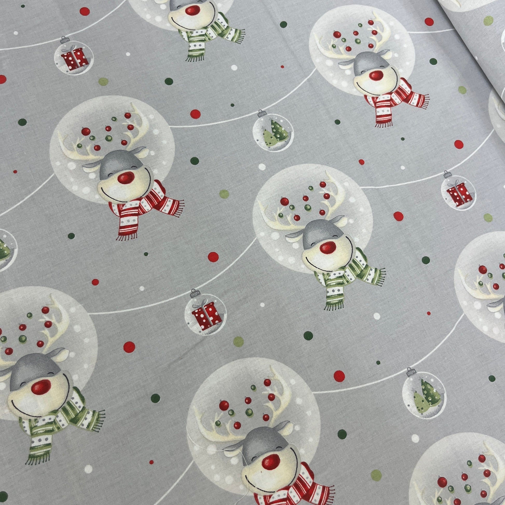 Popeline 100 % Coton Mytissus® - Renne Noël Gris Tissu Coton MYTISSUS 