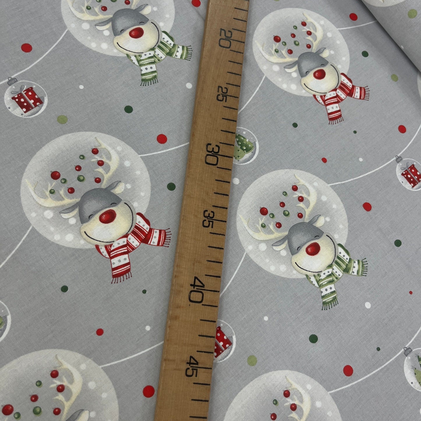 Popeline 100 % Coton Mytissus® - Renne Noël Gris Tissu Coton MYTISSUS 