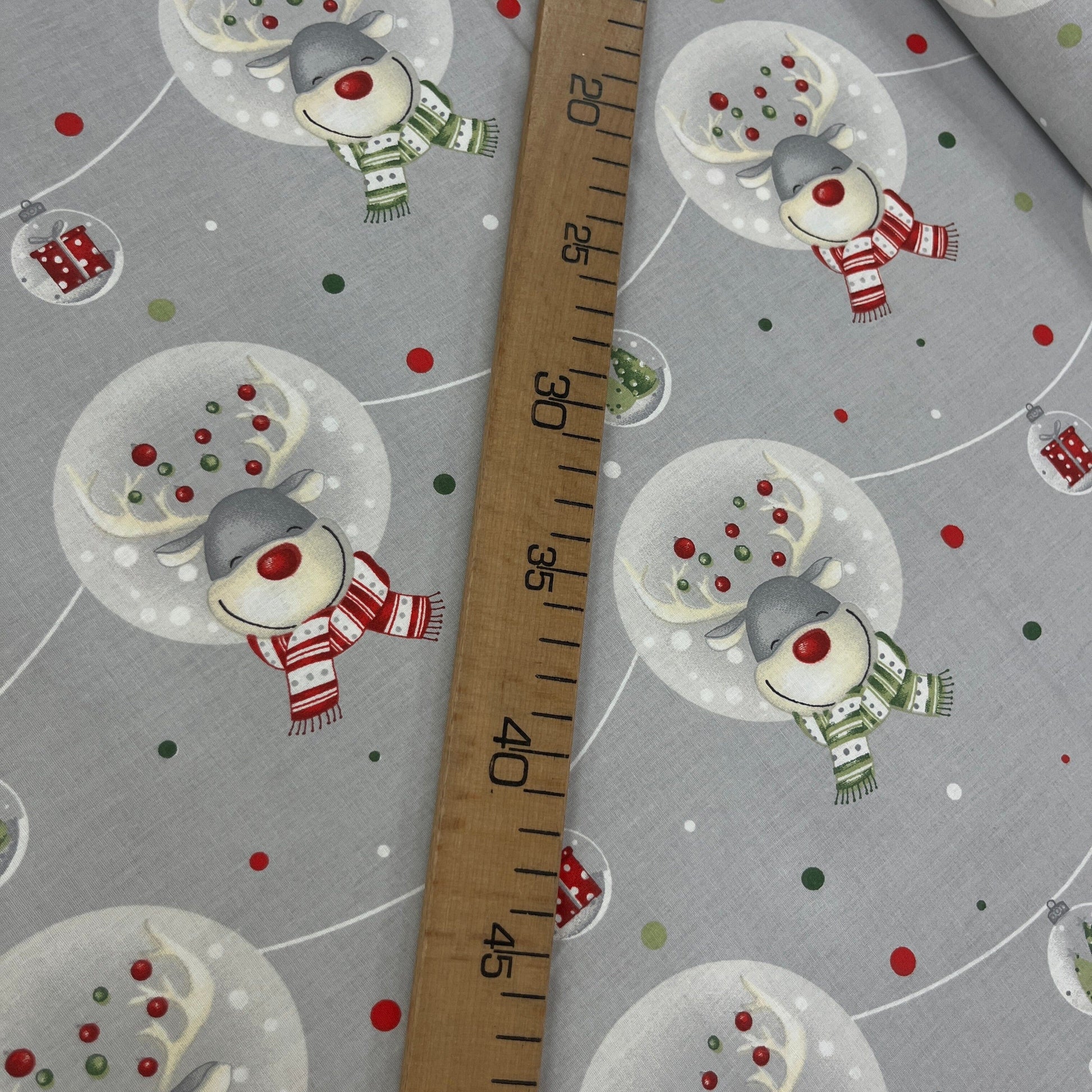 Popeline 100 % Coton Mytissus® - Renne Noël Gris Tissu Coton MYTISSUS 