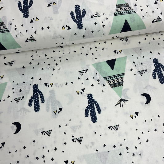 Popeline 100 % Coton Mytissus® - Tipi Cactus Tissu Coton MYTISSUS 