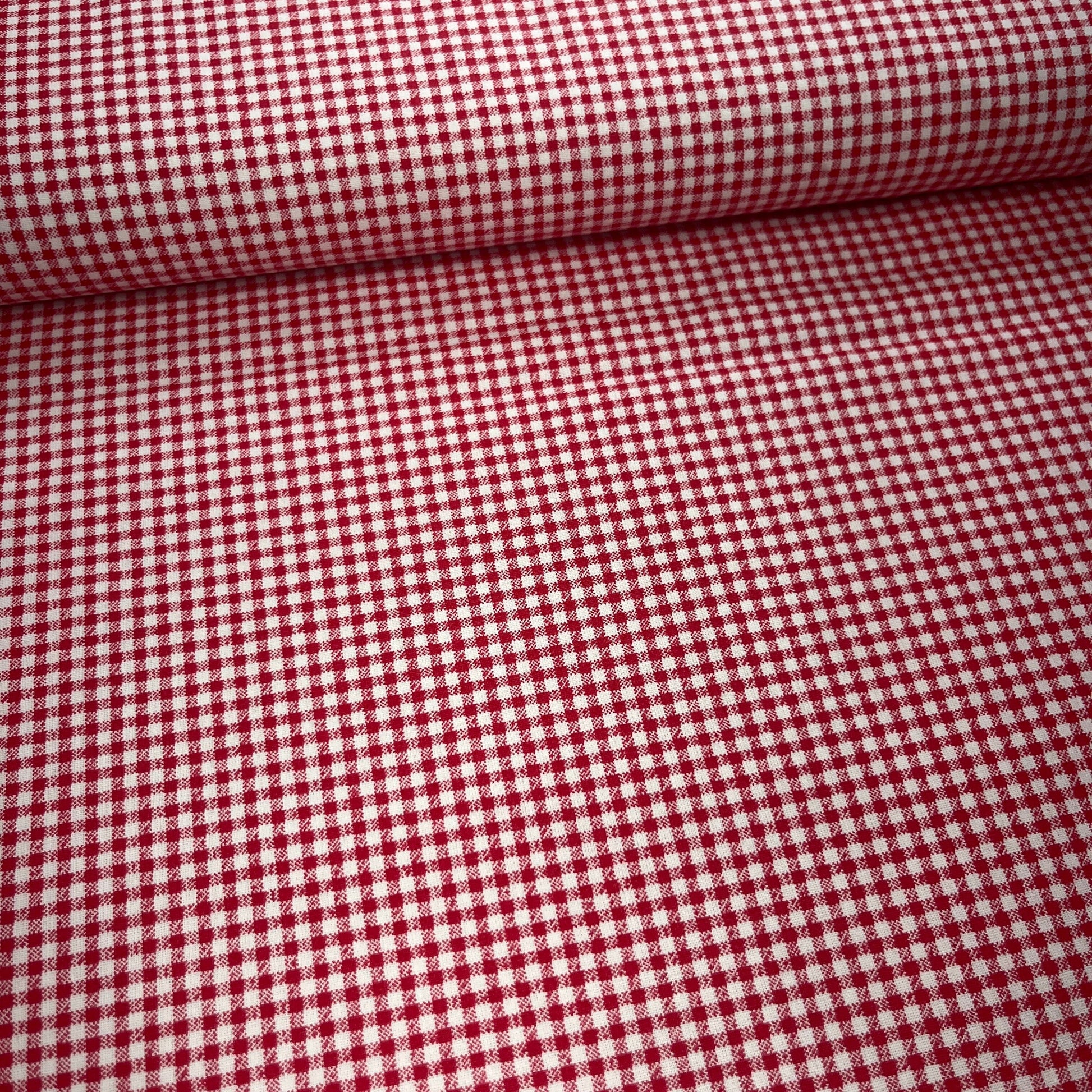 Popeline 100 % Coton Mytissus® - Vichy Rouge Tissu Coton MYTISSUS 