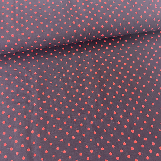 Sanganeri Pois Rouges sur Noir - Teinture Main MYTISSUS 