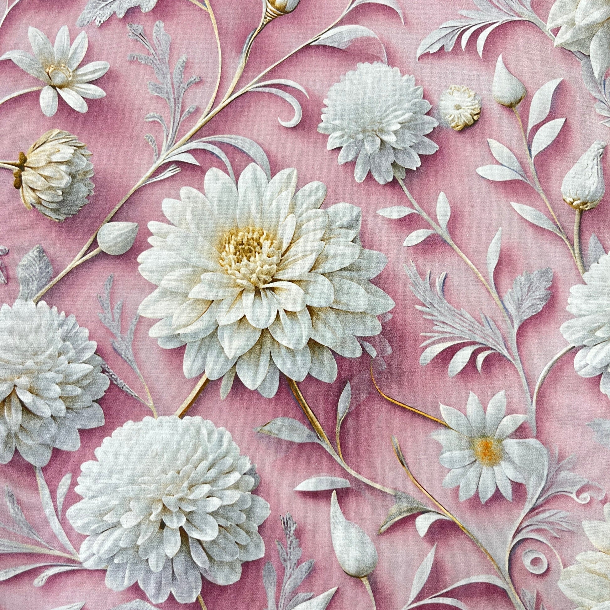 Tissu Coton 3D - Fleurs de Printemps MYTISSUS 