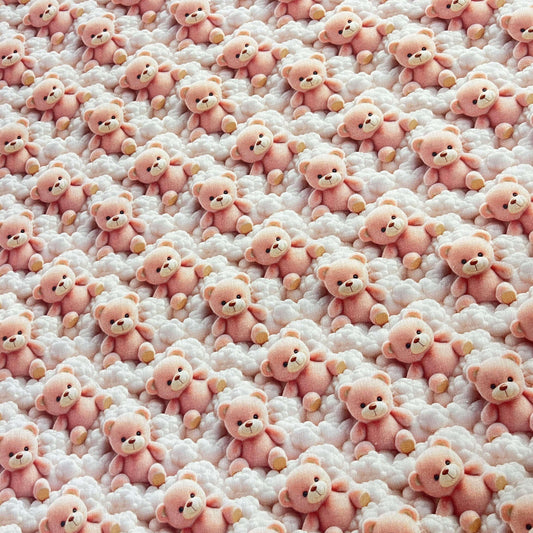 Tissu Coton 3D - Ourson - MYTISSUS