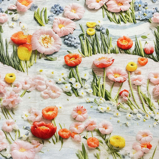 Tissu Coton 3D - Printemps Fleuri - MYTISSUS