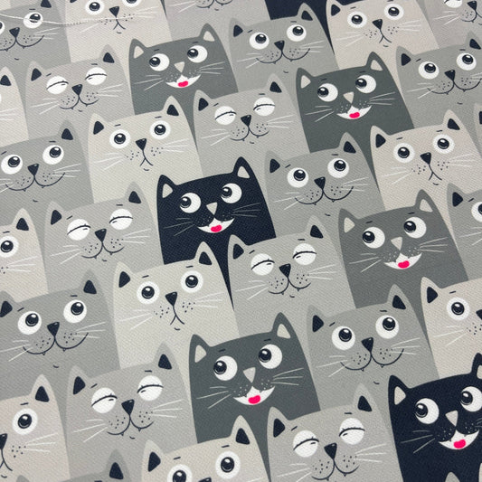 Tissu Impression Numérique - Chats Heureux Coeur Tissu Ameublement MYTISSUS 