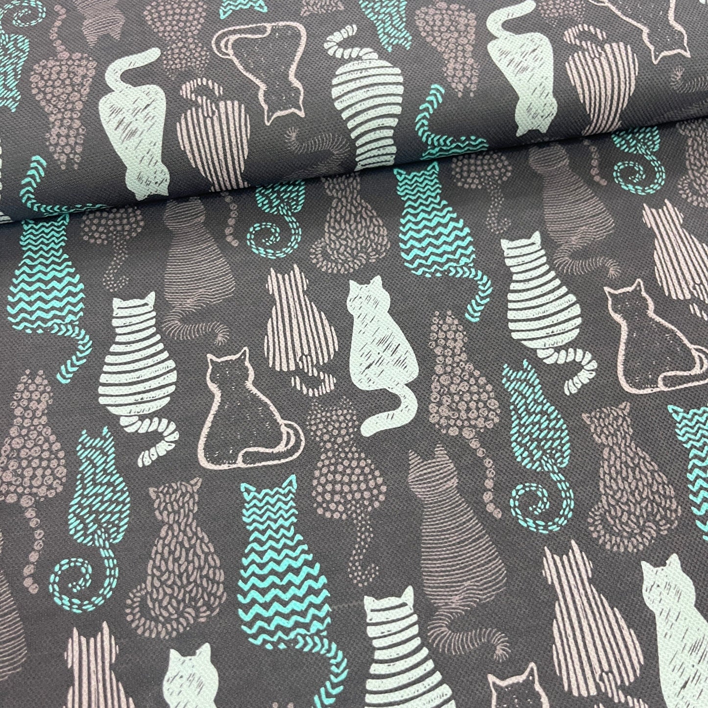 Tissu Impression Numérique - Chats Tournés Tissu Ameublement MYTISSUS 