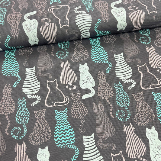 Tissu Impression Numérique - Chats Tournés Tissu Ameublement MYTISSUS 