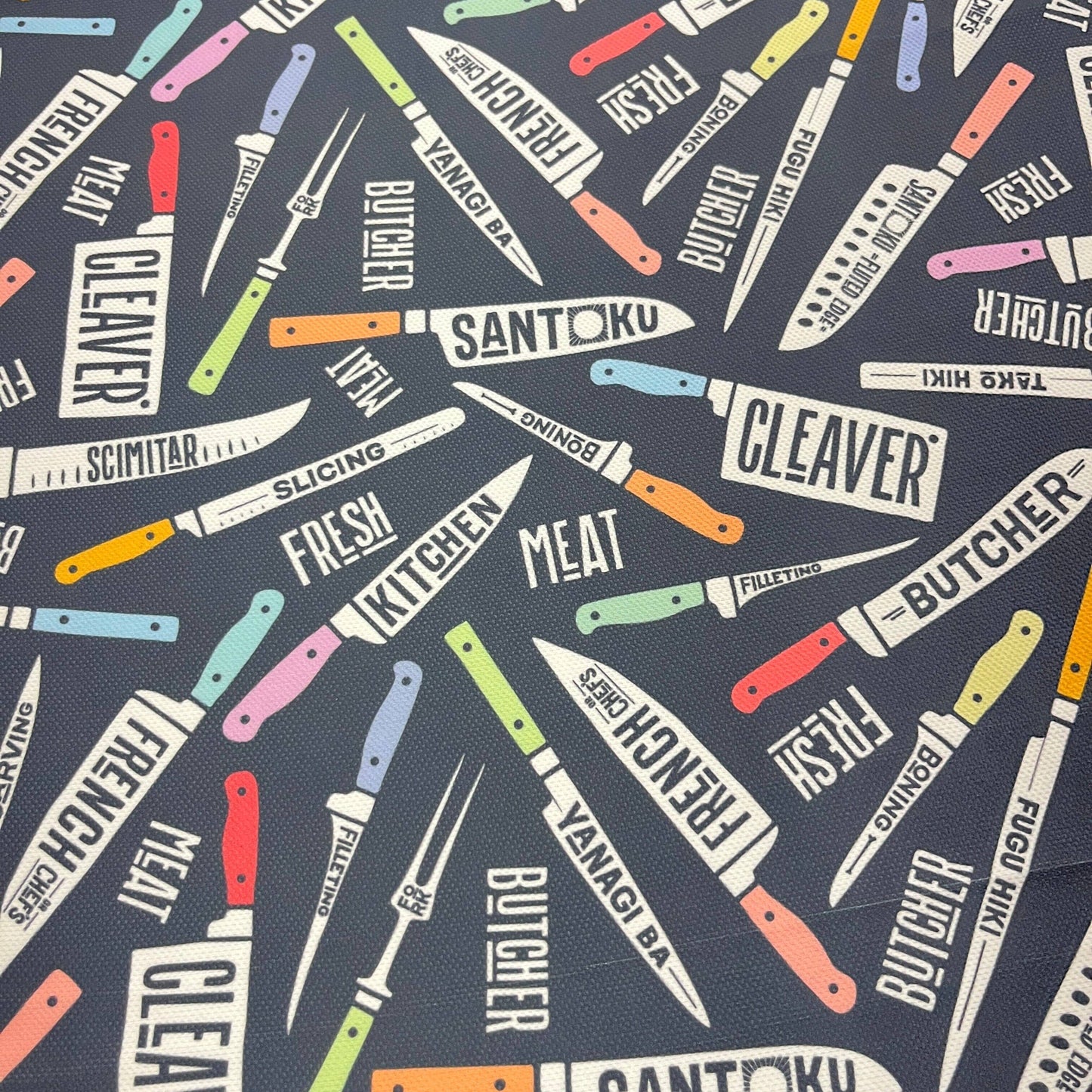 Tissu Impression Numérique - Couteaux Cuisine Tissu Ameublement MYTISSUS 