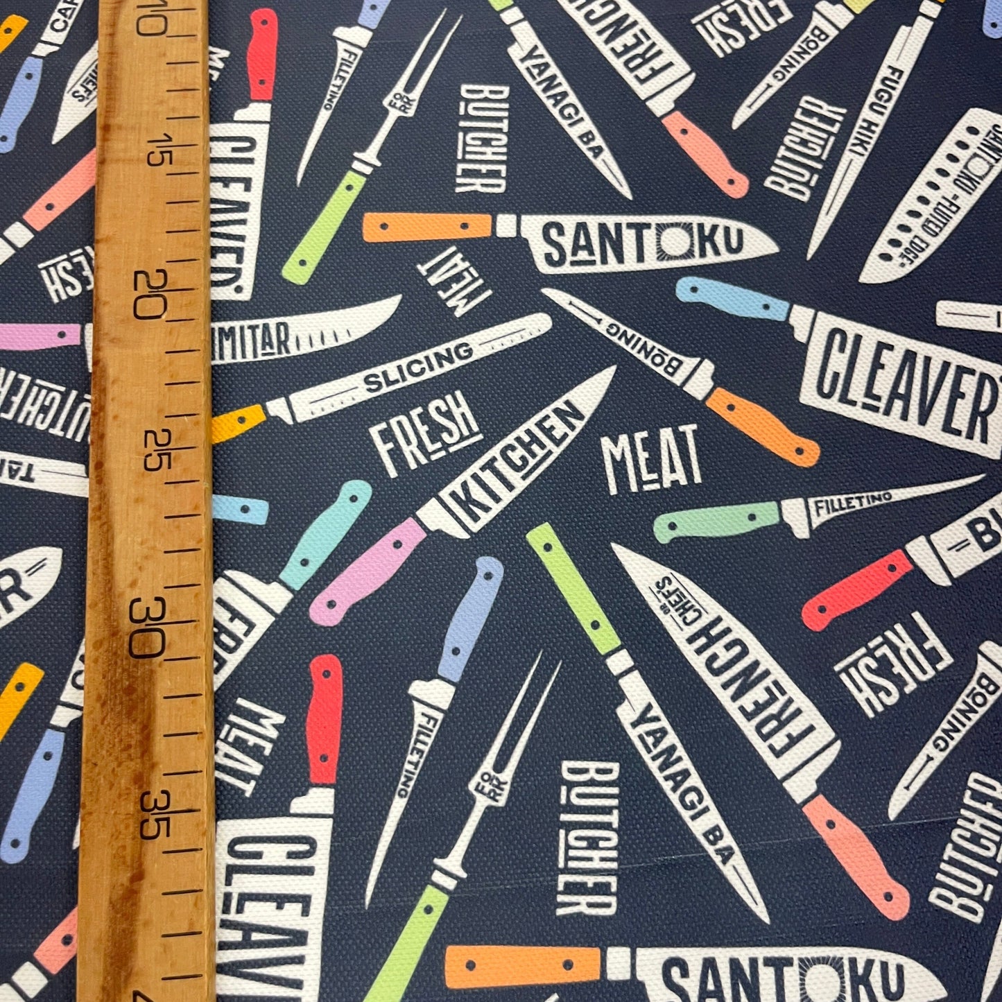 Tissu Impression Numérique - Couteaux Cuisine Tissu Ameublement MYTISSUS 