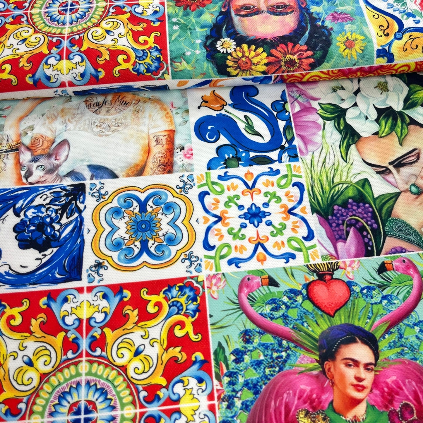 Tissu Impression Numérique - Le Monde de Frida Tissu Ameublement MYTISSUS 