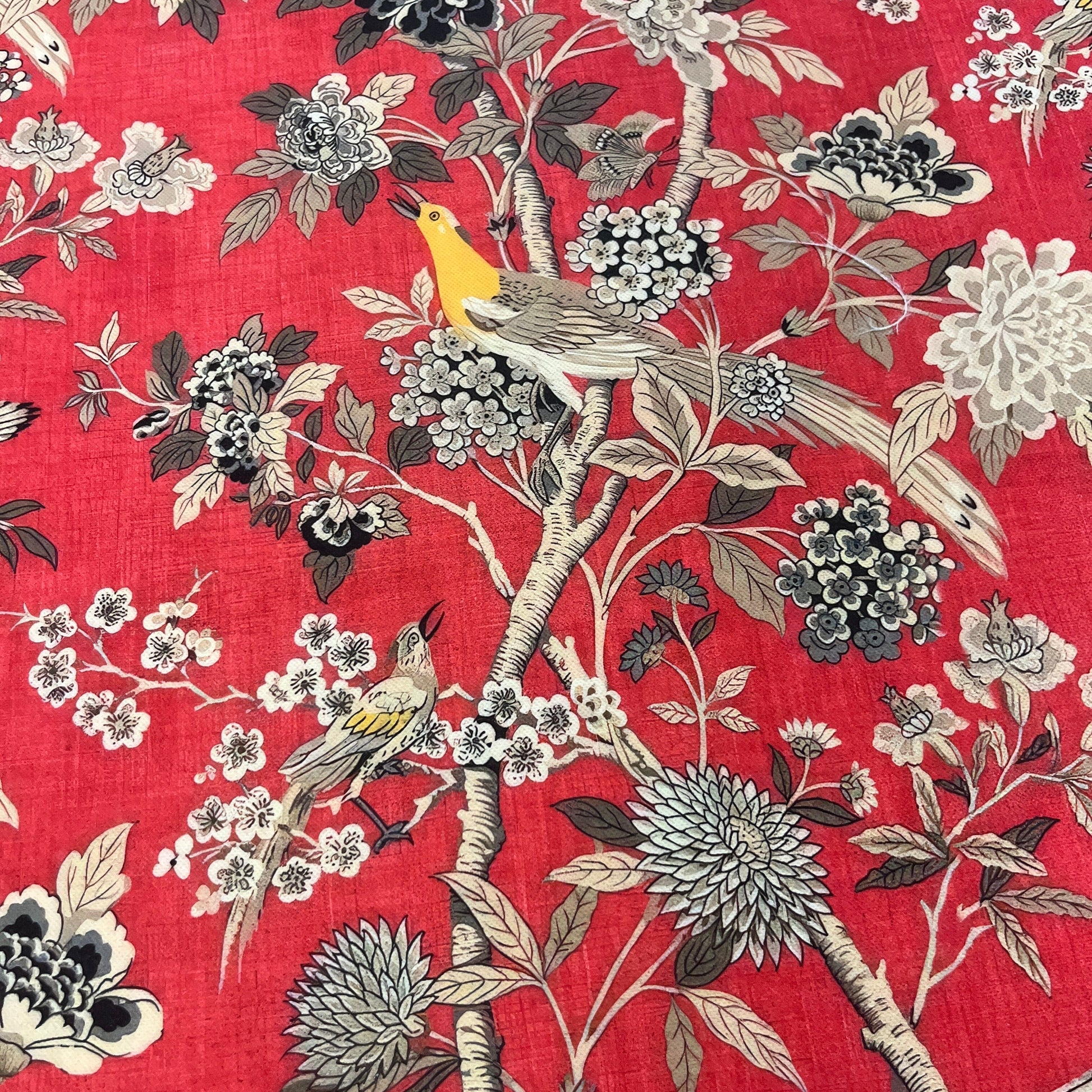 Tissu Impression Numérique - Panneau Rouge Vintage Tissu Ameublement MYTISSUS 