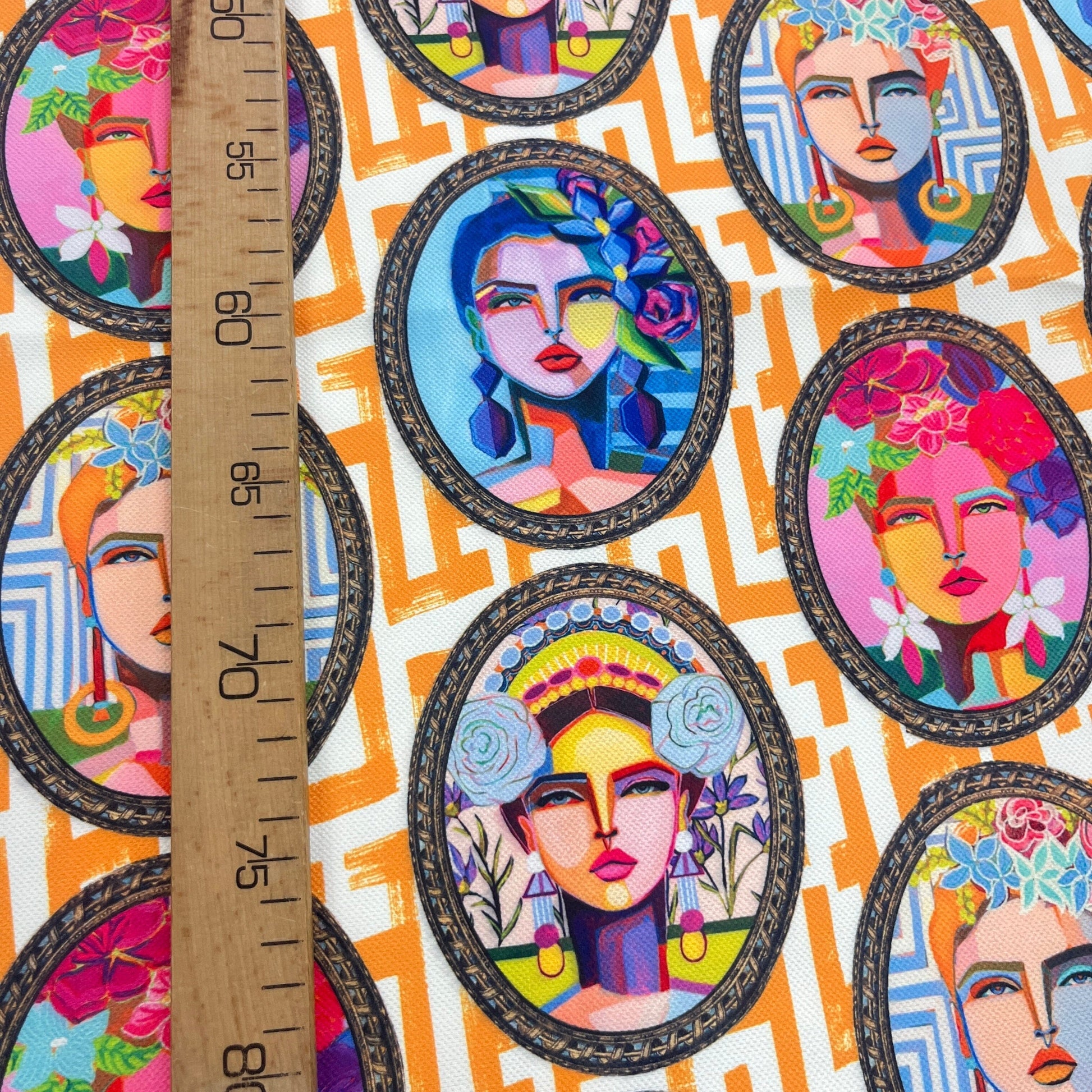 Tissu Impression Numérique - Portraits Retro Tissu Ameublement MYTISSUS 