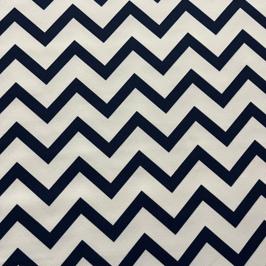 Tissu Impression Numérique - Zig Zag Marine Tissu Ameublement MYTISSUS 