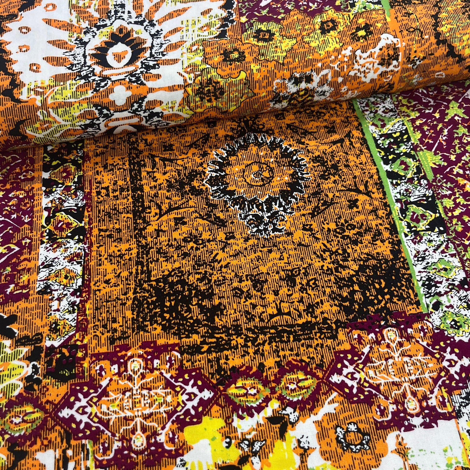 Tissu Viscose Premium - Cachemire Moutarde MYTISSUS 