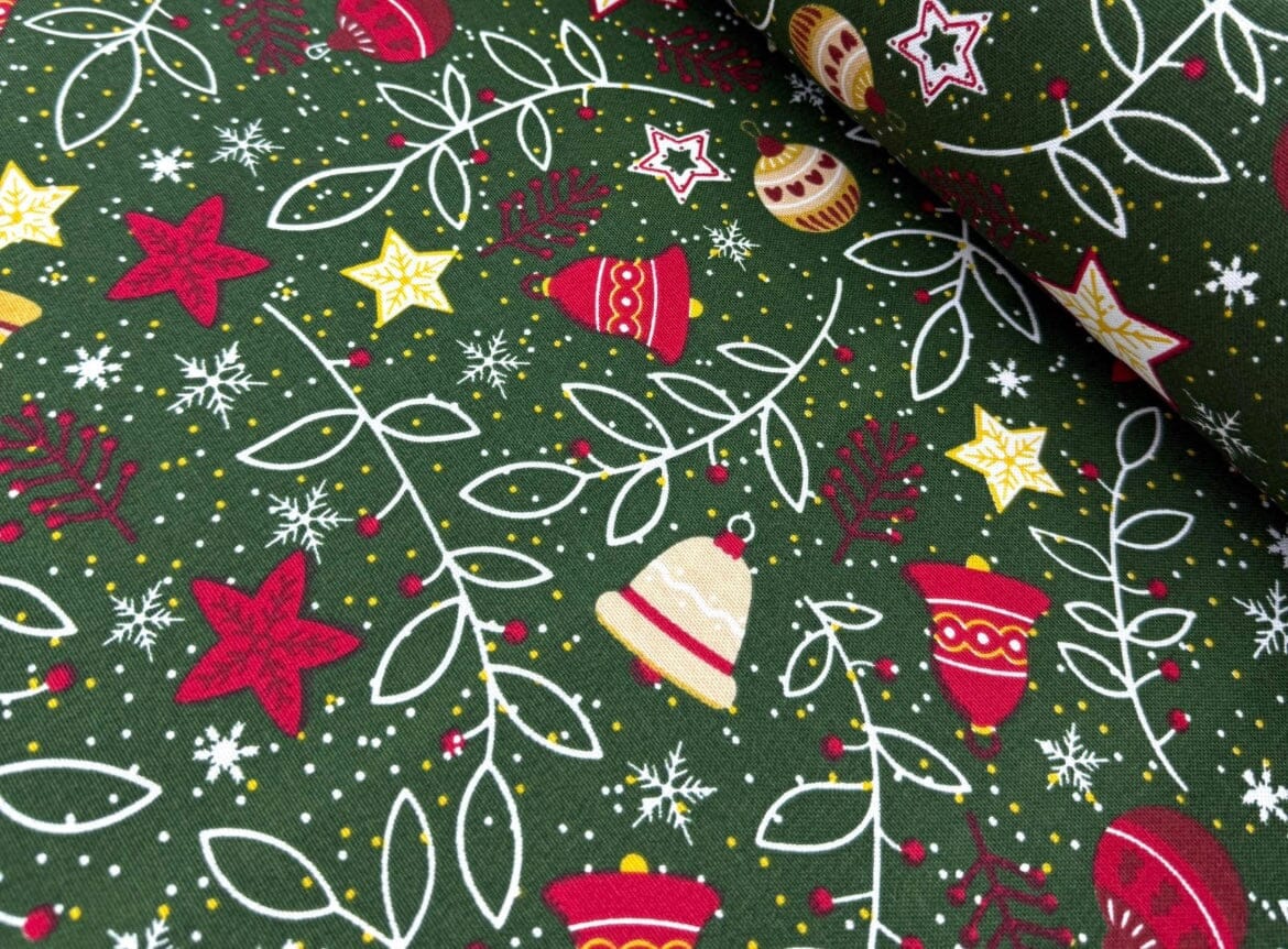 Toile Déperlante Premium - Cloches de Noël Tissu Ameublement MYTISSUS 