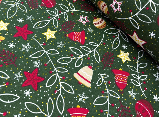 Toile Déperlante Premium - Cloches de Noël Tissu Ameublement MYTISSUS 