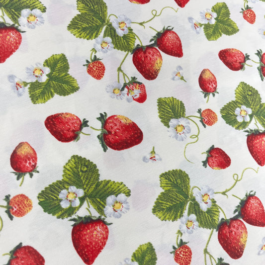 Toile Déperlante Premium - Fraises Tissu Ameublement MYTISSUS 