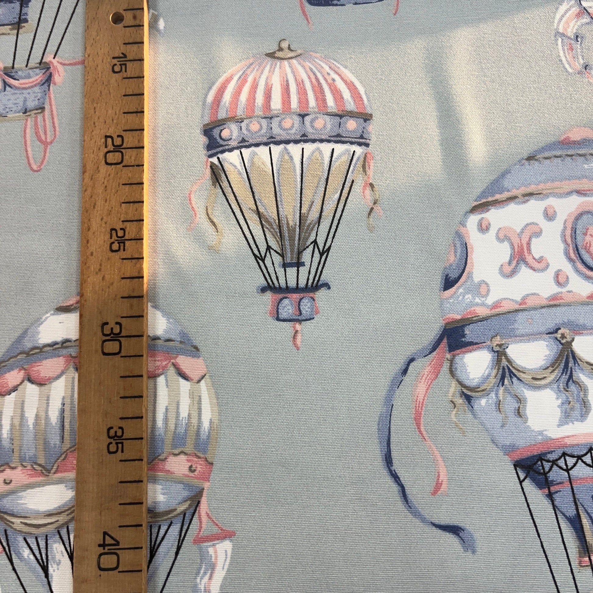 Toile Déperlante Premium - Montgolfière Bleu Clair MYTISSUS 