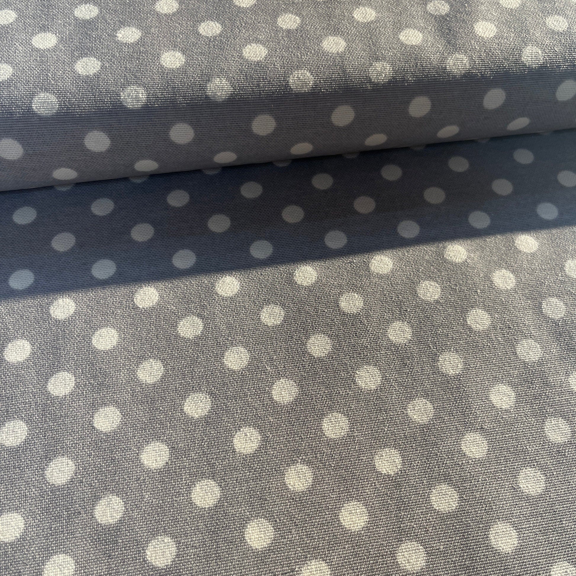 Toile Déperlante Premium - Pois Gris MYTISSUS 