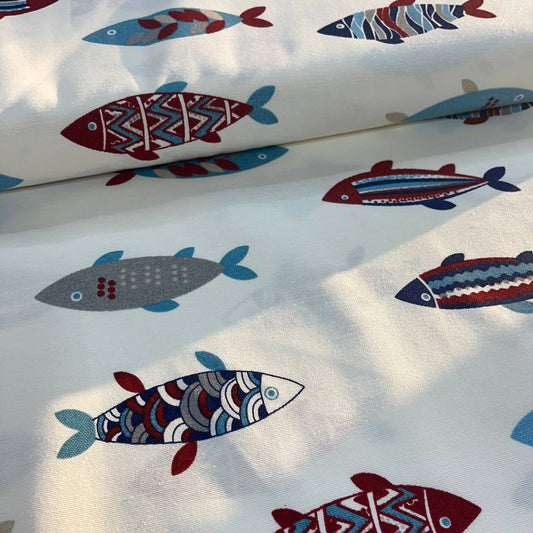 Toile Déperlante Premium - Poissons Tissu Ameublement MYTISSUS 