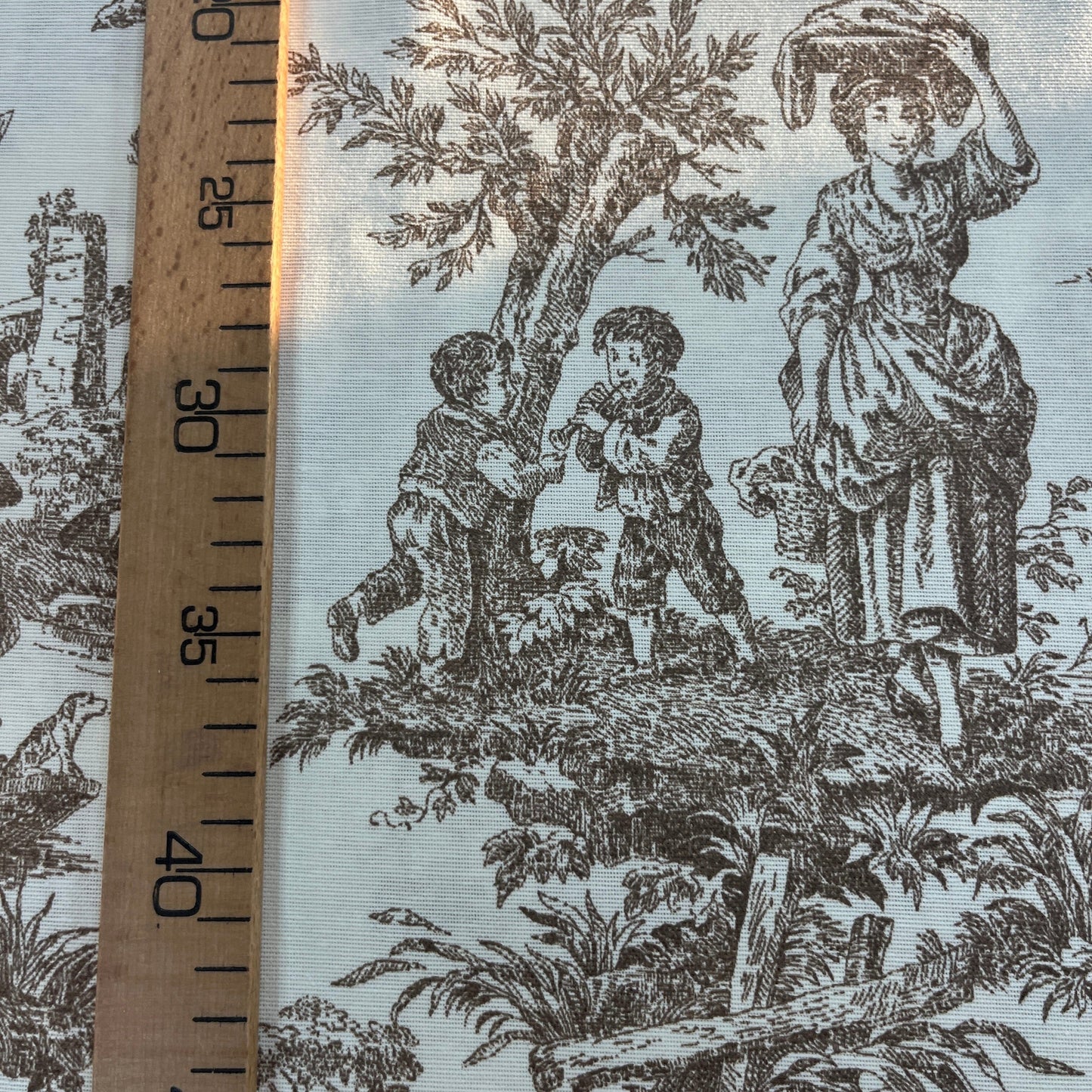 Toile Déperlante Premium - Style Jouy Gris MYTISSUS 